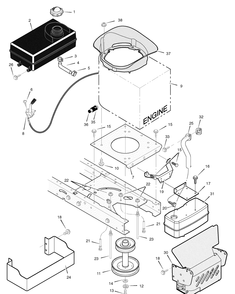 Engine Mount Diagram and Parts List for 425640X50B 2006 Briggs and Stratton Lawn Tractor